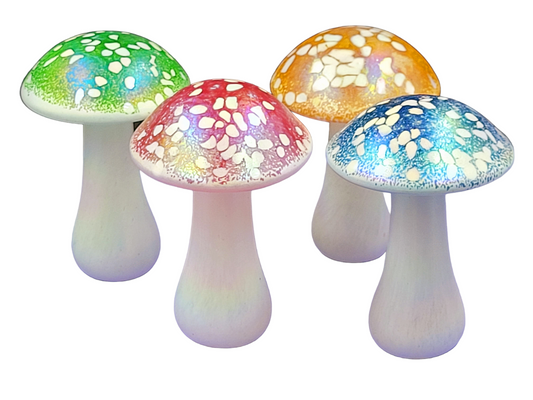 Glass mushroom decor ornament display glassware, colour choice