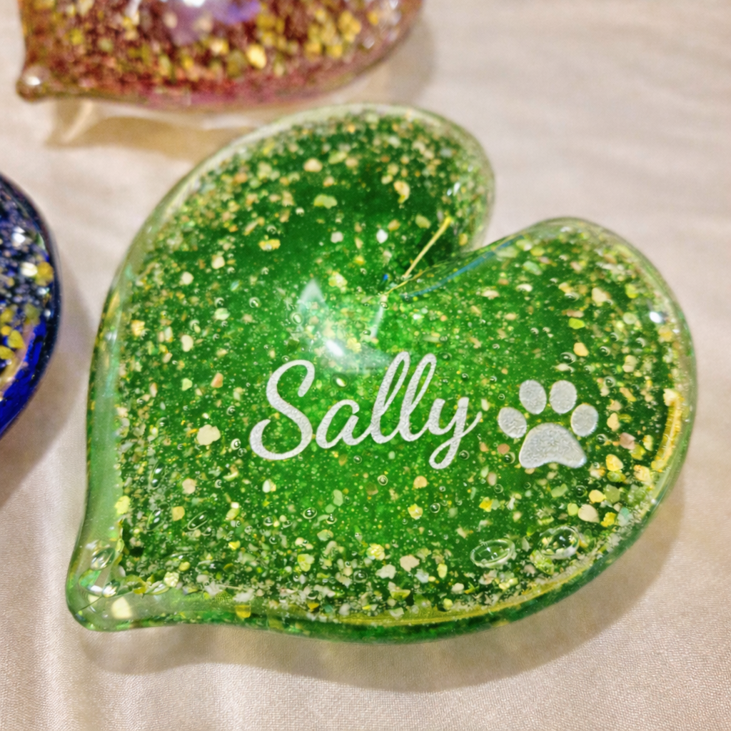 Ashes in Glass Heart Keepsake (optional engraving)