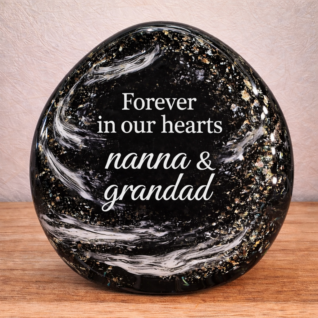 Memorial Ashes In Glass Engraved Paperweight