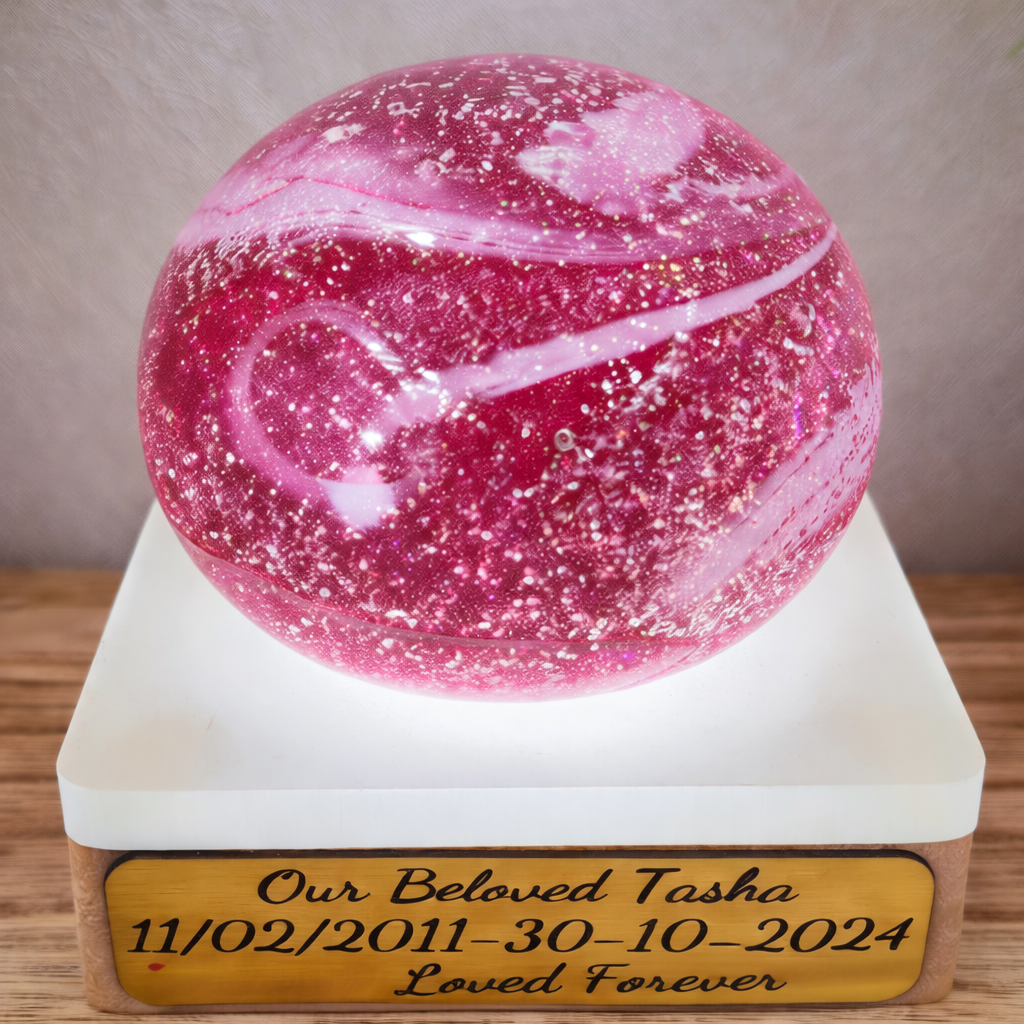 Ashes in glass large pebble Paperweight