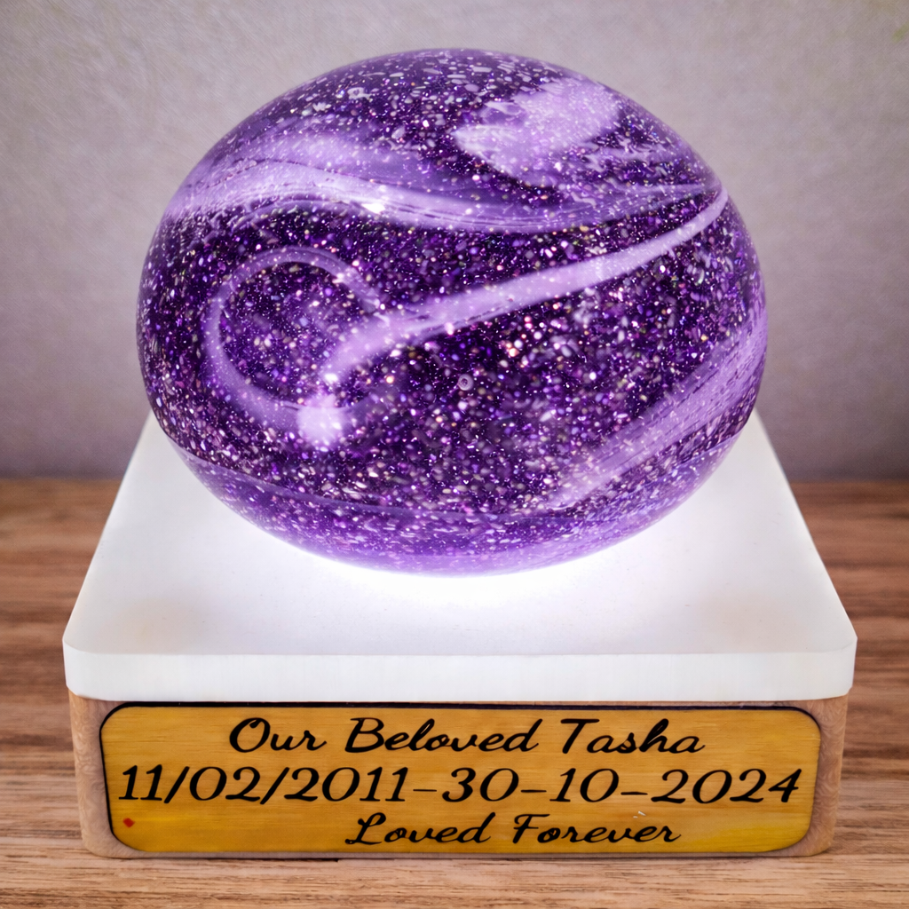 Ashes in glass large pebble Paperweight