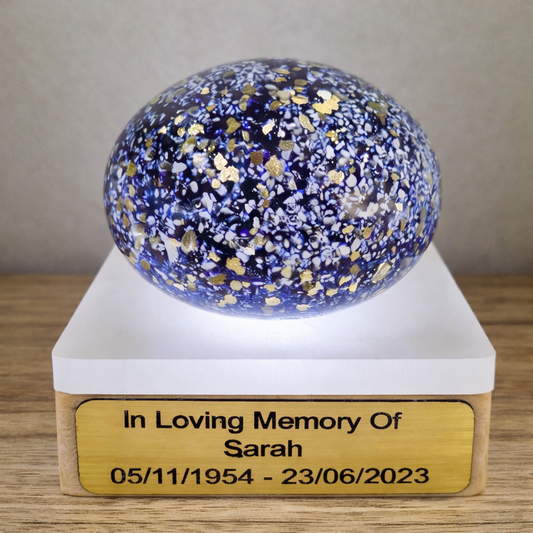 Memorial Ashes In Glass Pebble