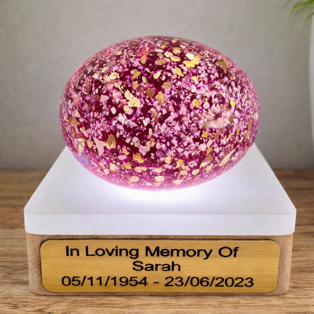 Memorial Ashes In Glass Pebble