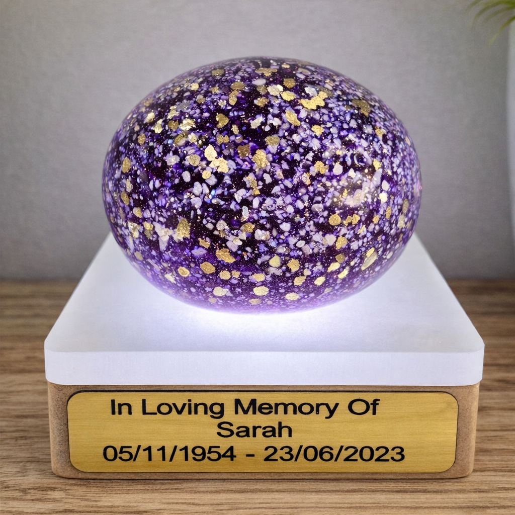 Memorial Ashes In Glass Pebble