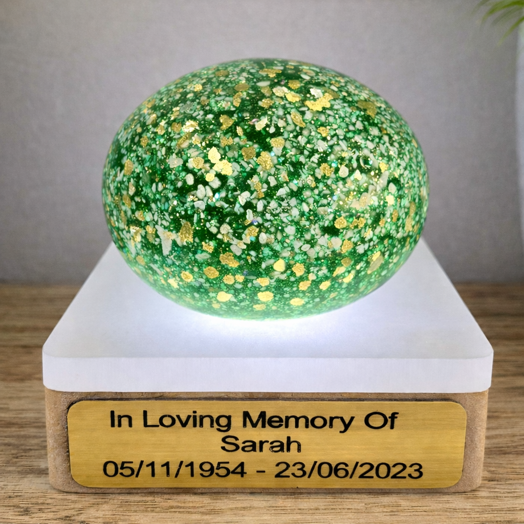 Memorial Ashes In Glass Pebble