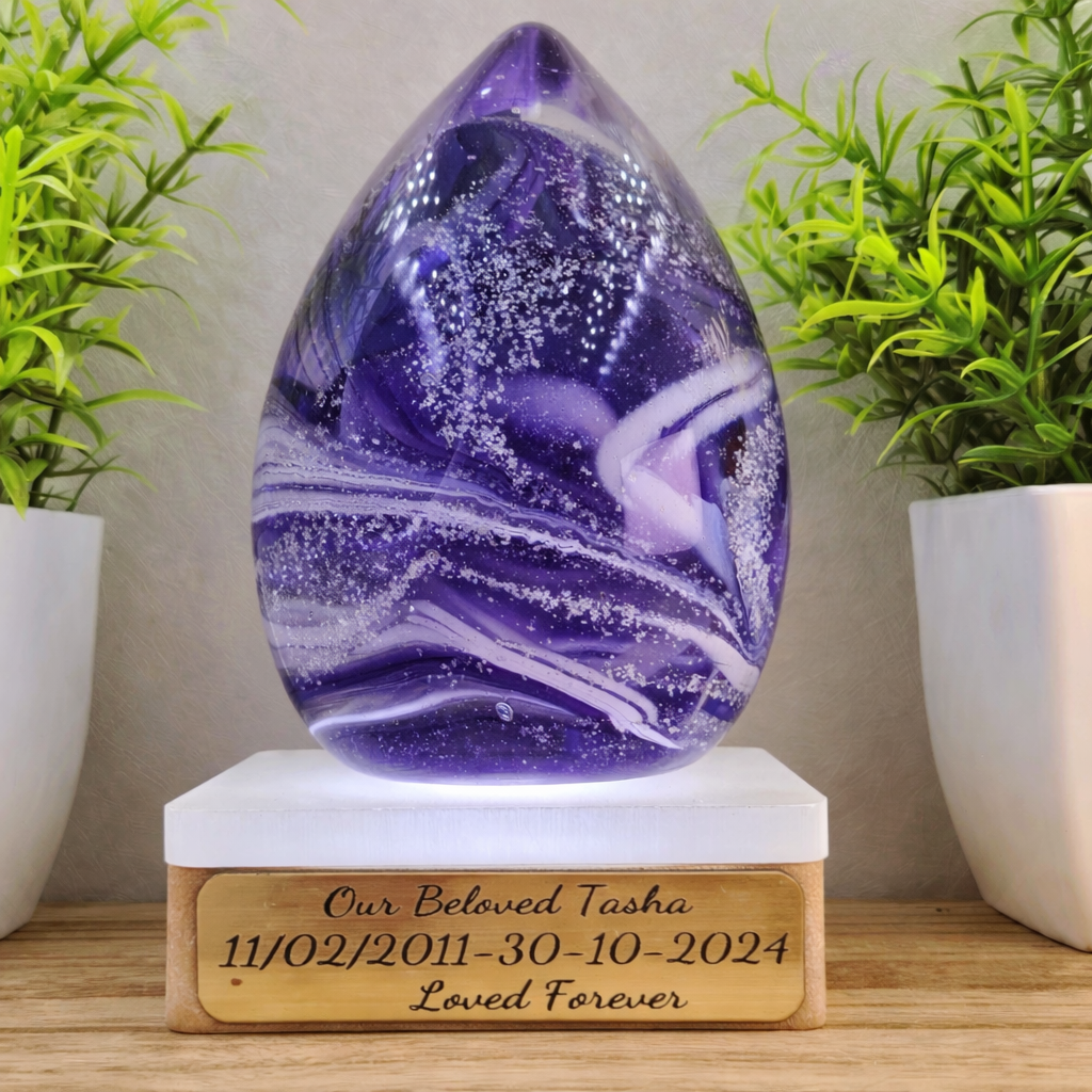 Large Ashes In Glass Memorial Glass Egg