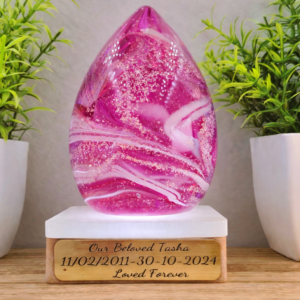 Large Ashes In Glass Memorial Glass Egg