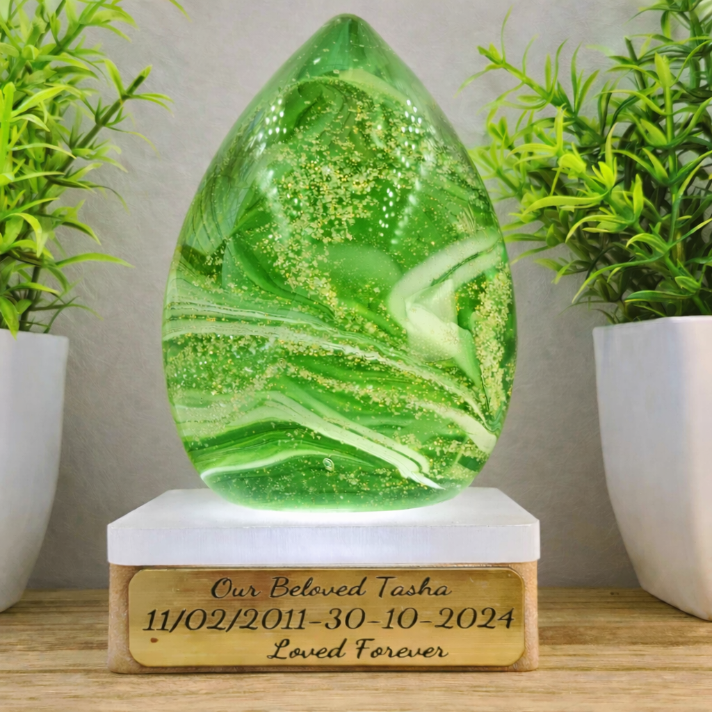 Large Ashes In Glass Memorial Glass Egg