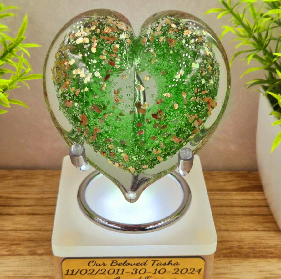 Memorial Ashes In Glass Heart