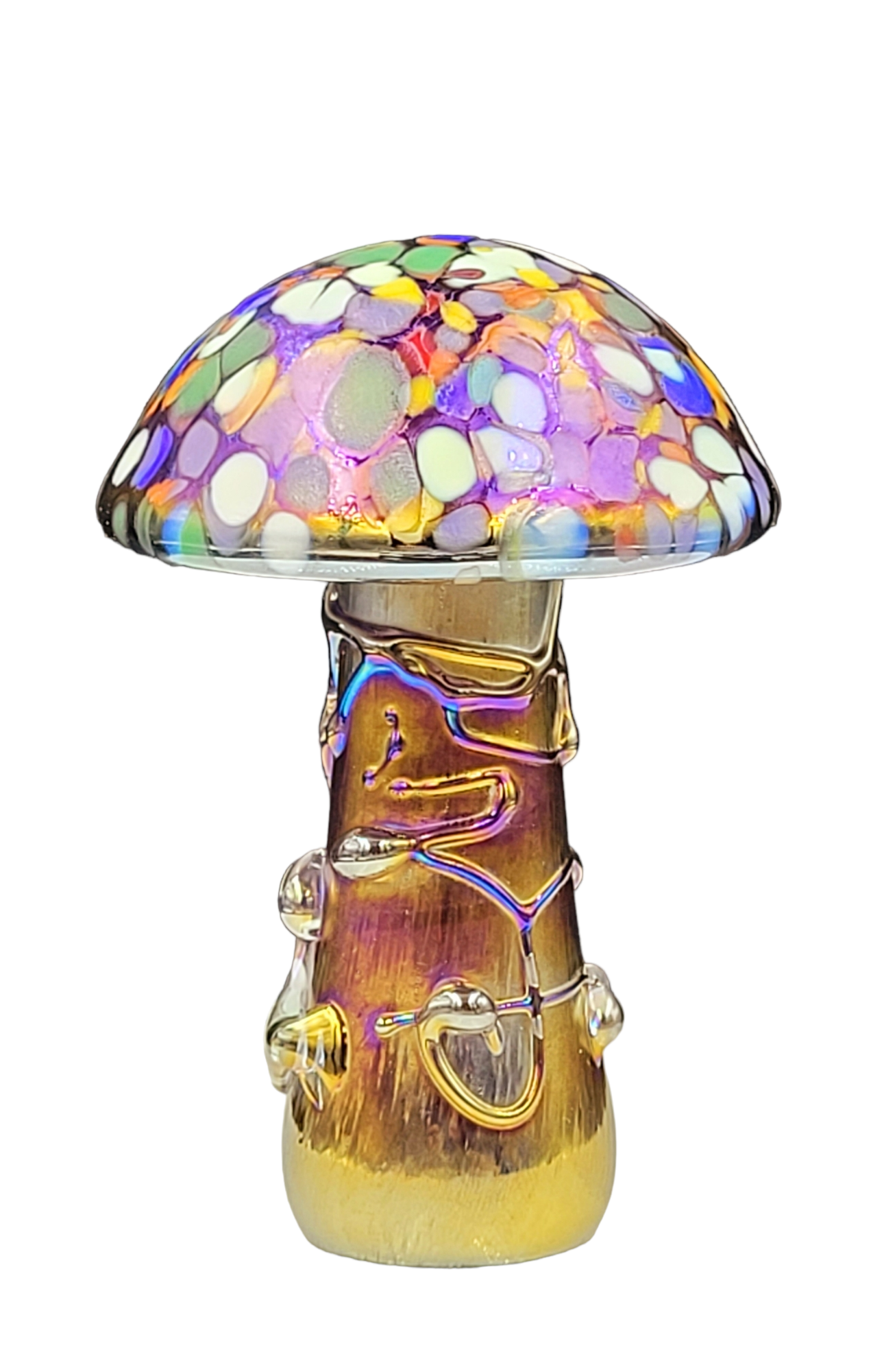 Glass mushroom multi coloured