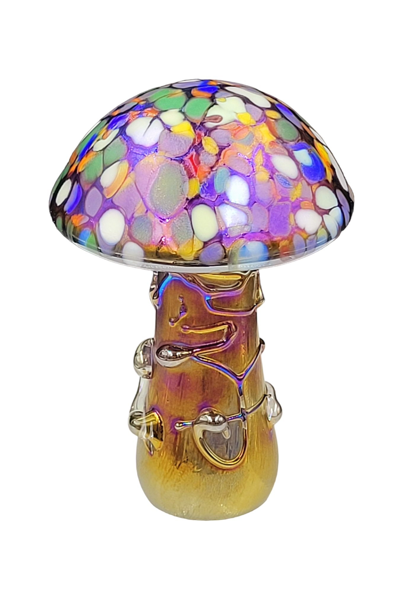 Glass mushroom multi coloured