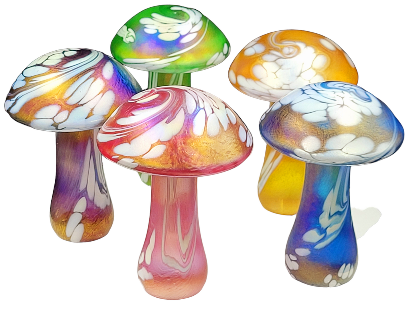 Handmade glass mushroom Decor Paperweight Toadstool Ornament display Glassware Gift