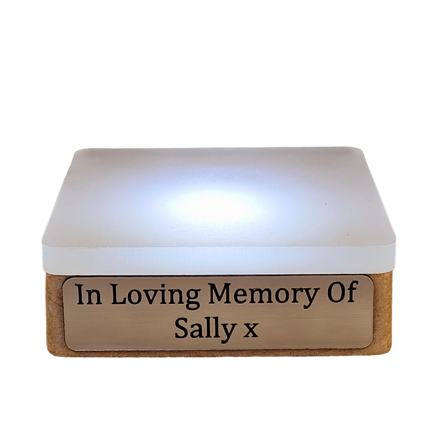 Wooden LED Display Light Stand Personalised Memorial Plaque