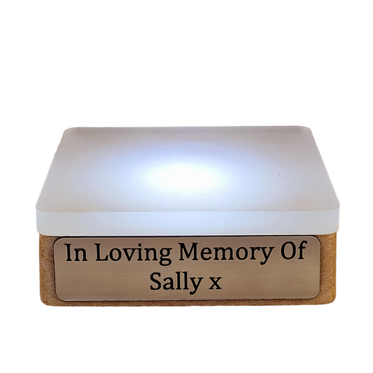 Wooden LED Display Light Stand Personalised Memorial Plaque