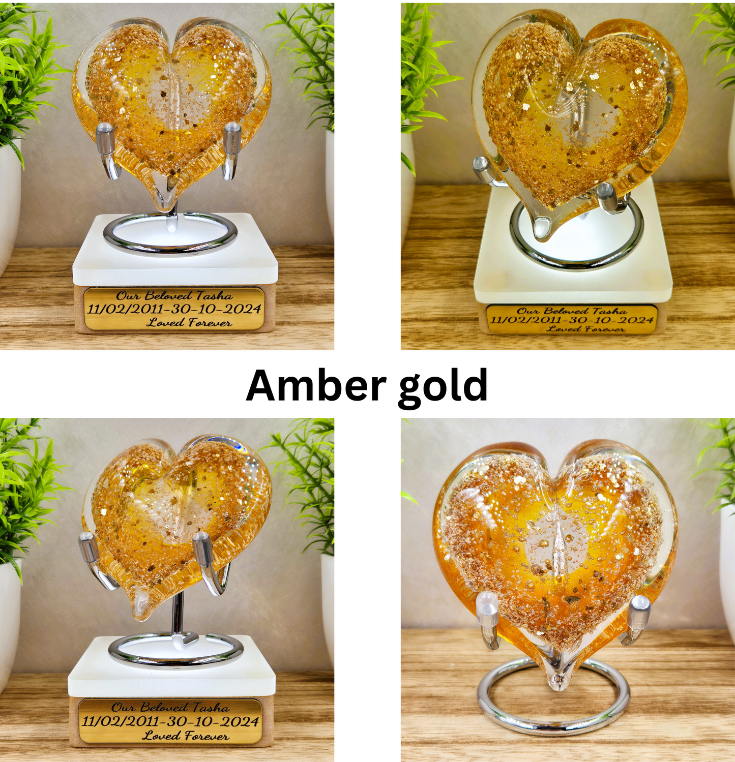 Memorial Ashes In Glass Heart