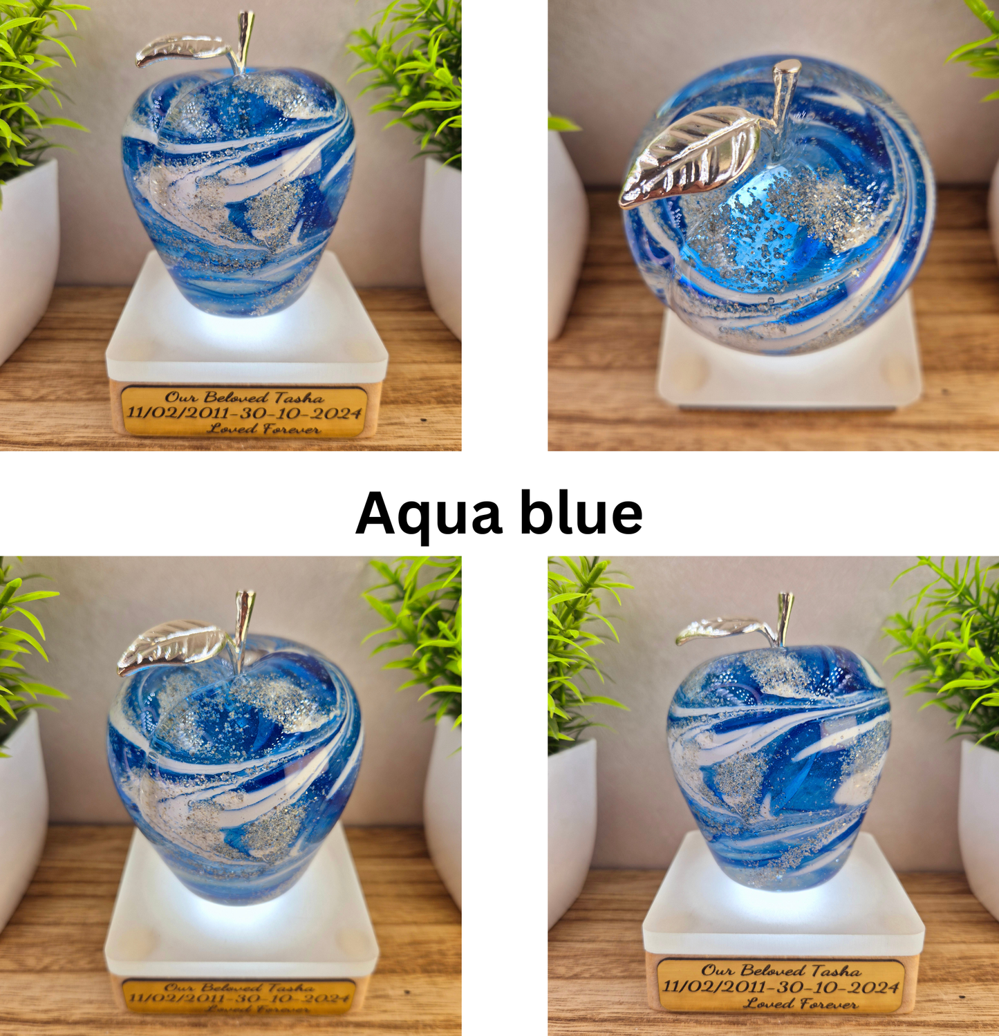 Ashes in glass large cremation apple/pear