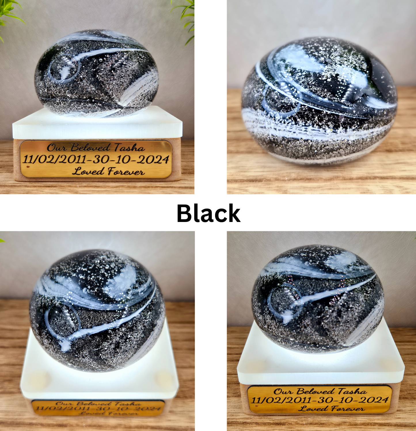 Ashes in glass large pebble Paperweight