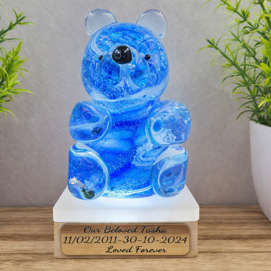 ASHES IN GLASS Memorial Teddy Bear