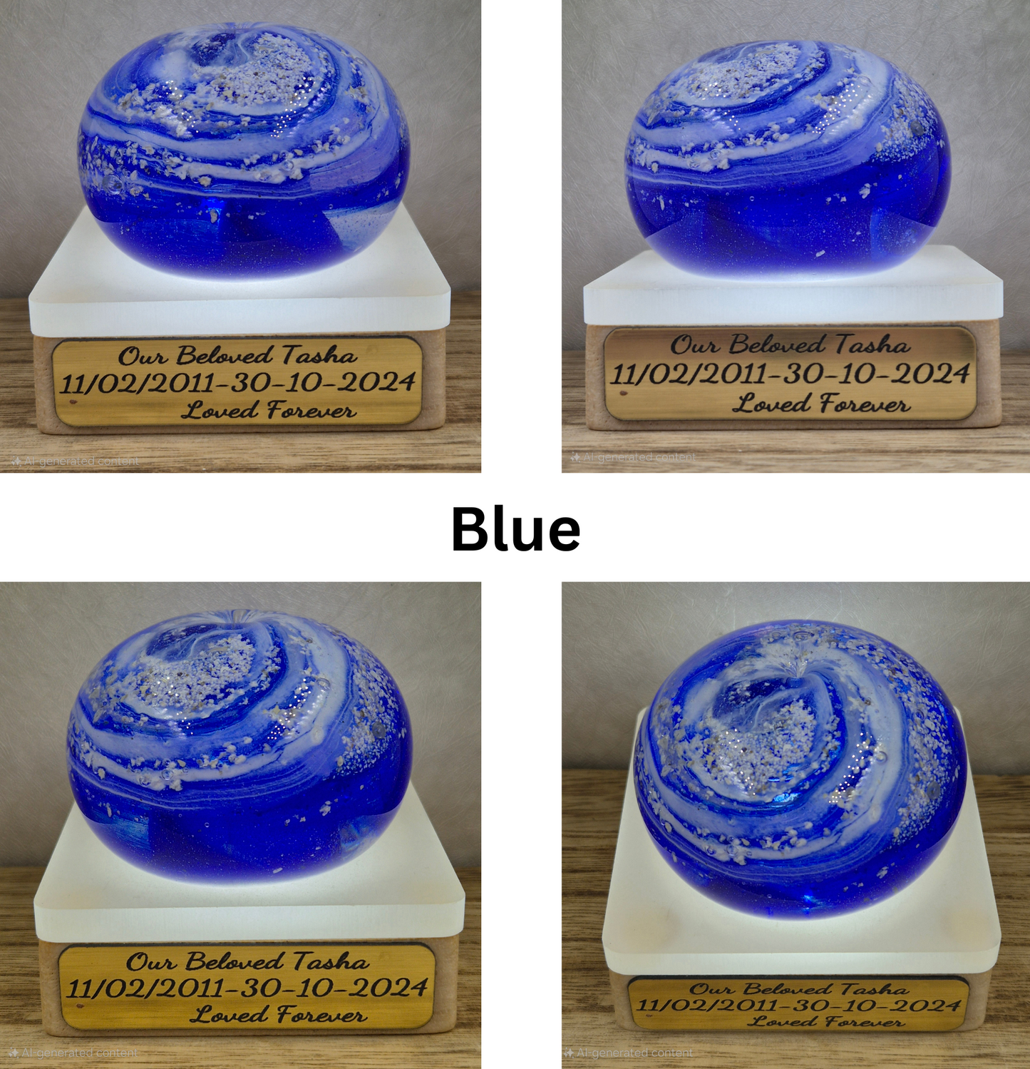 Ashes in glass large pebble Paperweight
