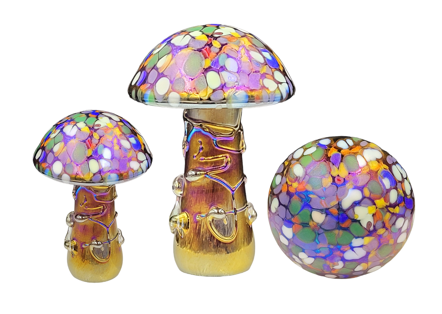 Glass mushroom multi coloured