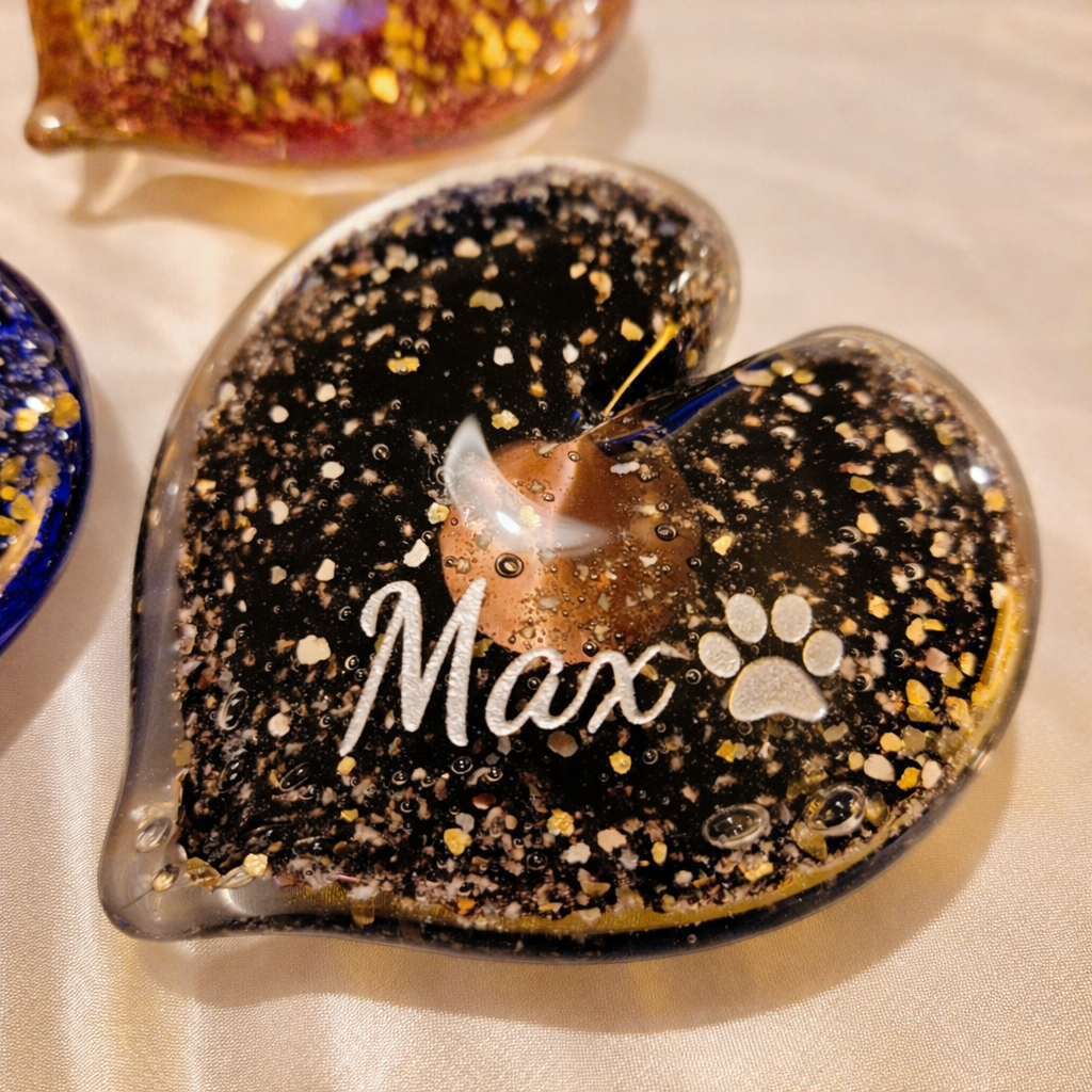 Ashes in Glass Heart Keepsake (optional engraving)