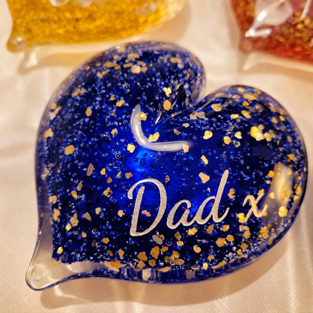 Ashes in Glass Heart Keepsake (optional engraving)