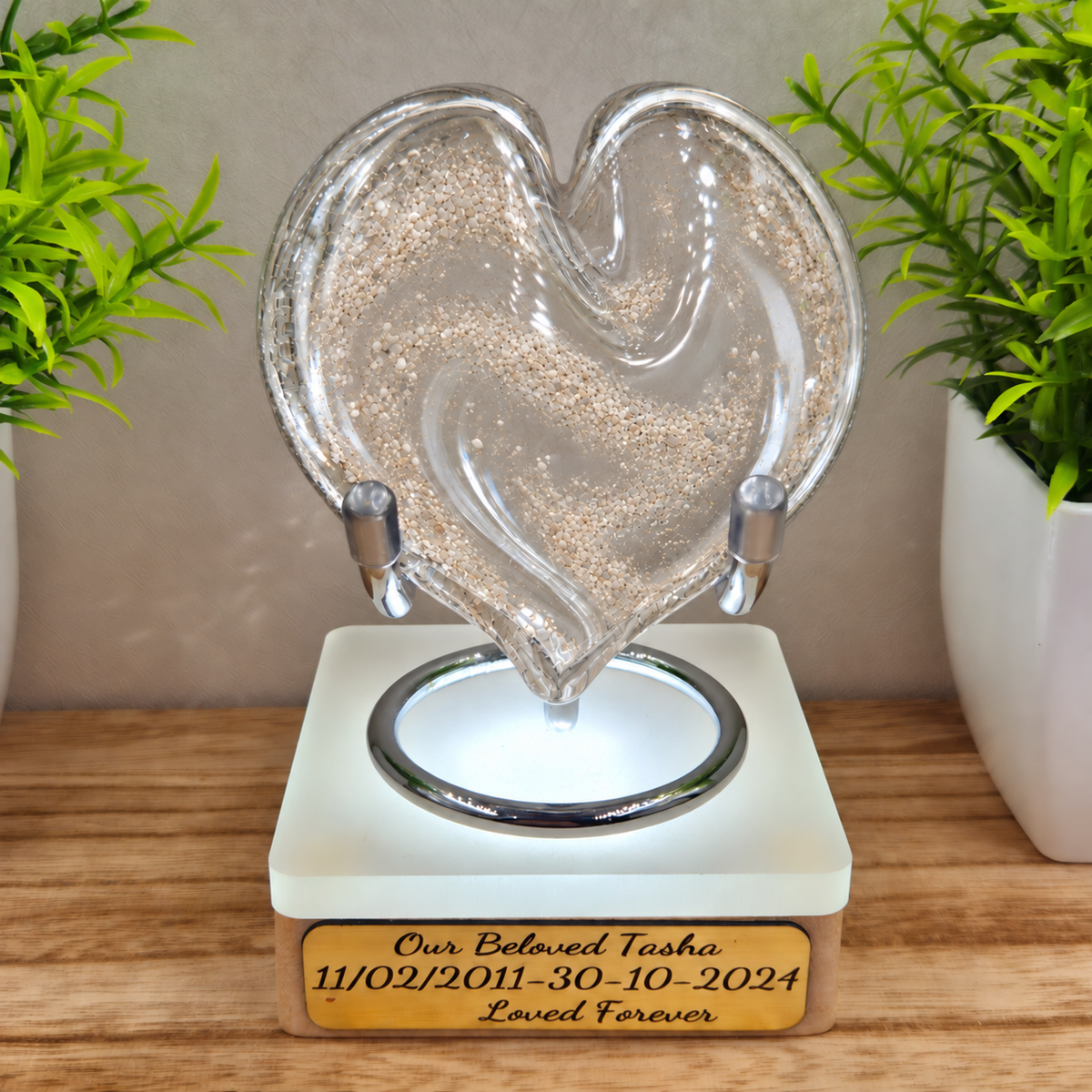 Ashes in Clear Glass Memorial Collection