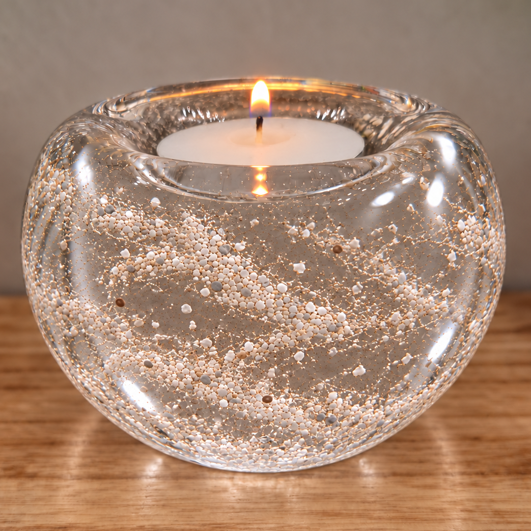 Ashes in Clear Glass Memorial Collection