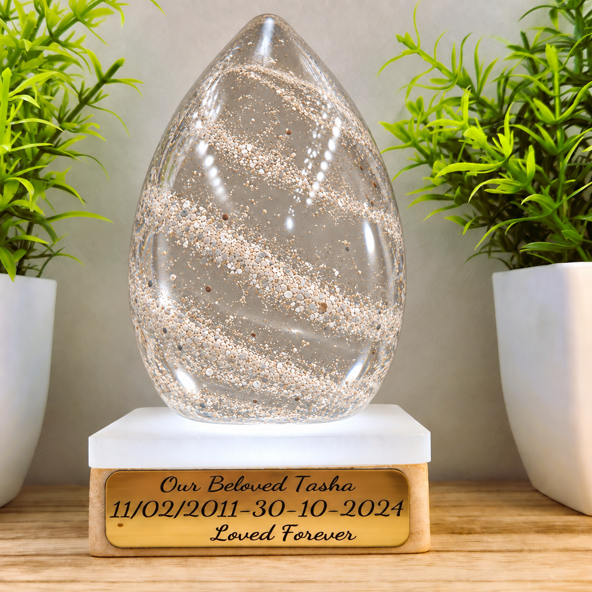 Ashes in Clear Glass Memorial Collection