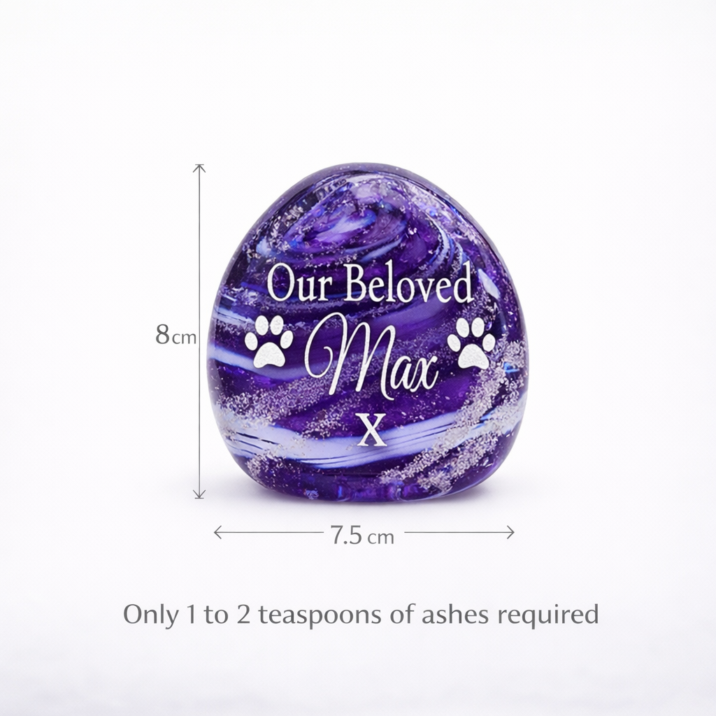 Memorial Ashes In Glass Engraved Paperweight