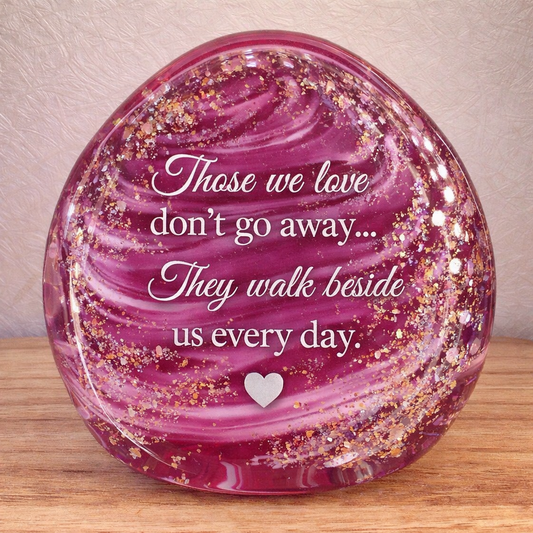 Memorial Ashes In Glass Engraved Paperweight