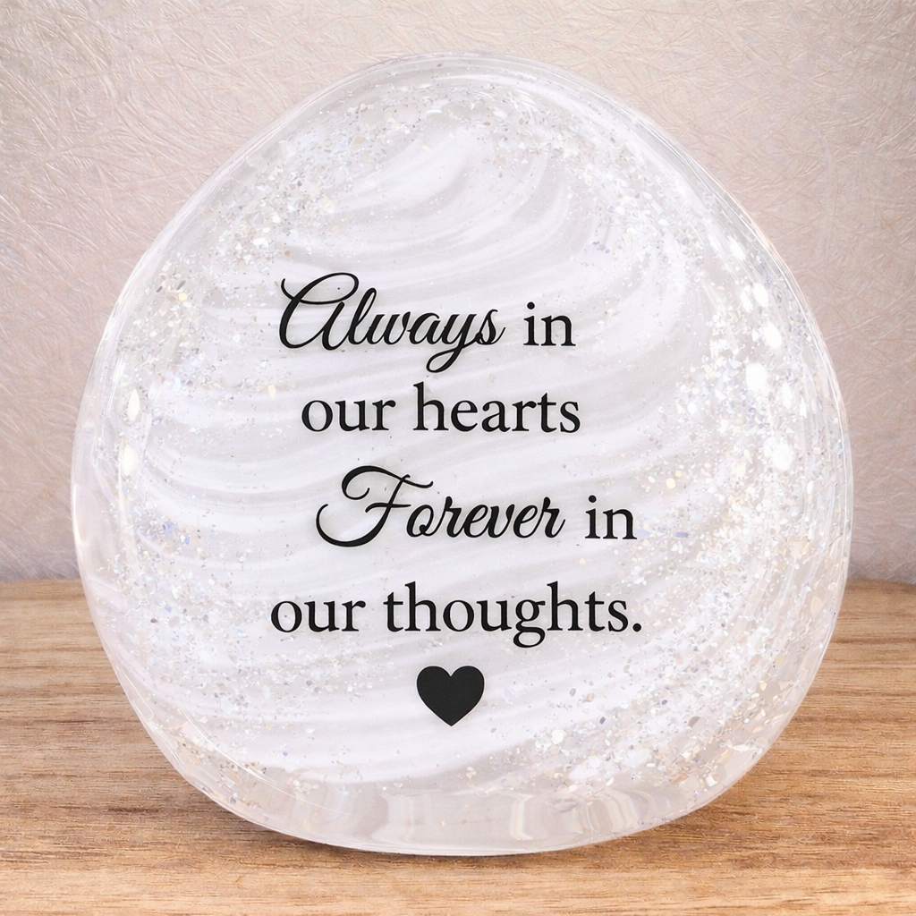 Memorial Ashes In Glass Engraved Paperweight