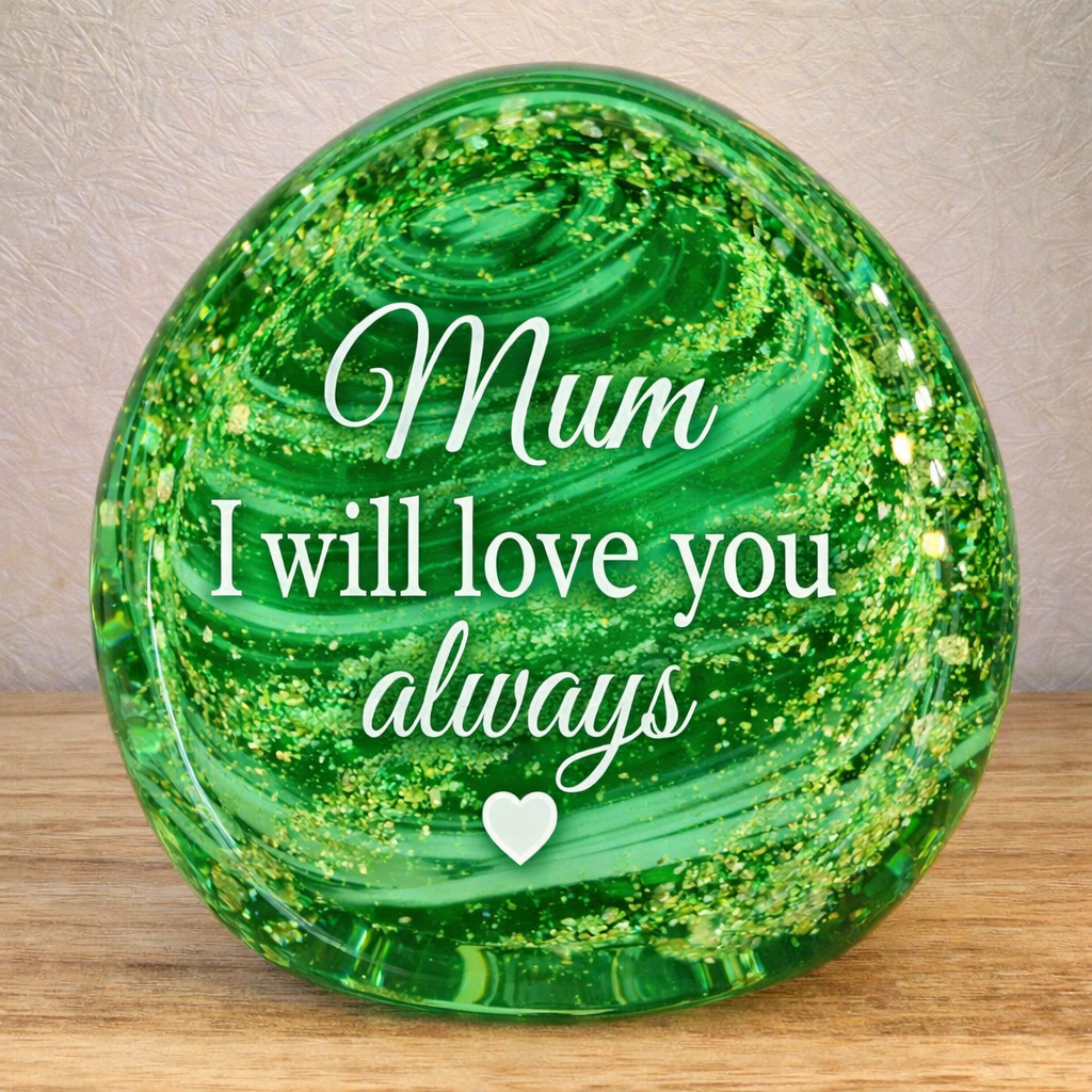 Memorial Ashes In Glass Engraved Paperweight