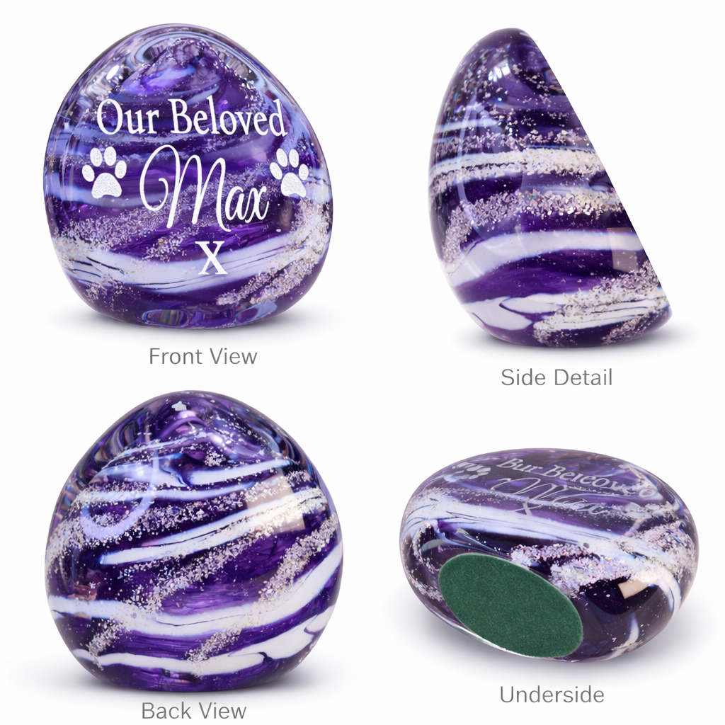 Memorial Ashes In Glass Engraved Paperweight