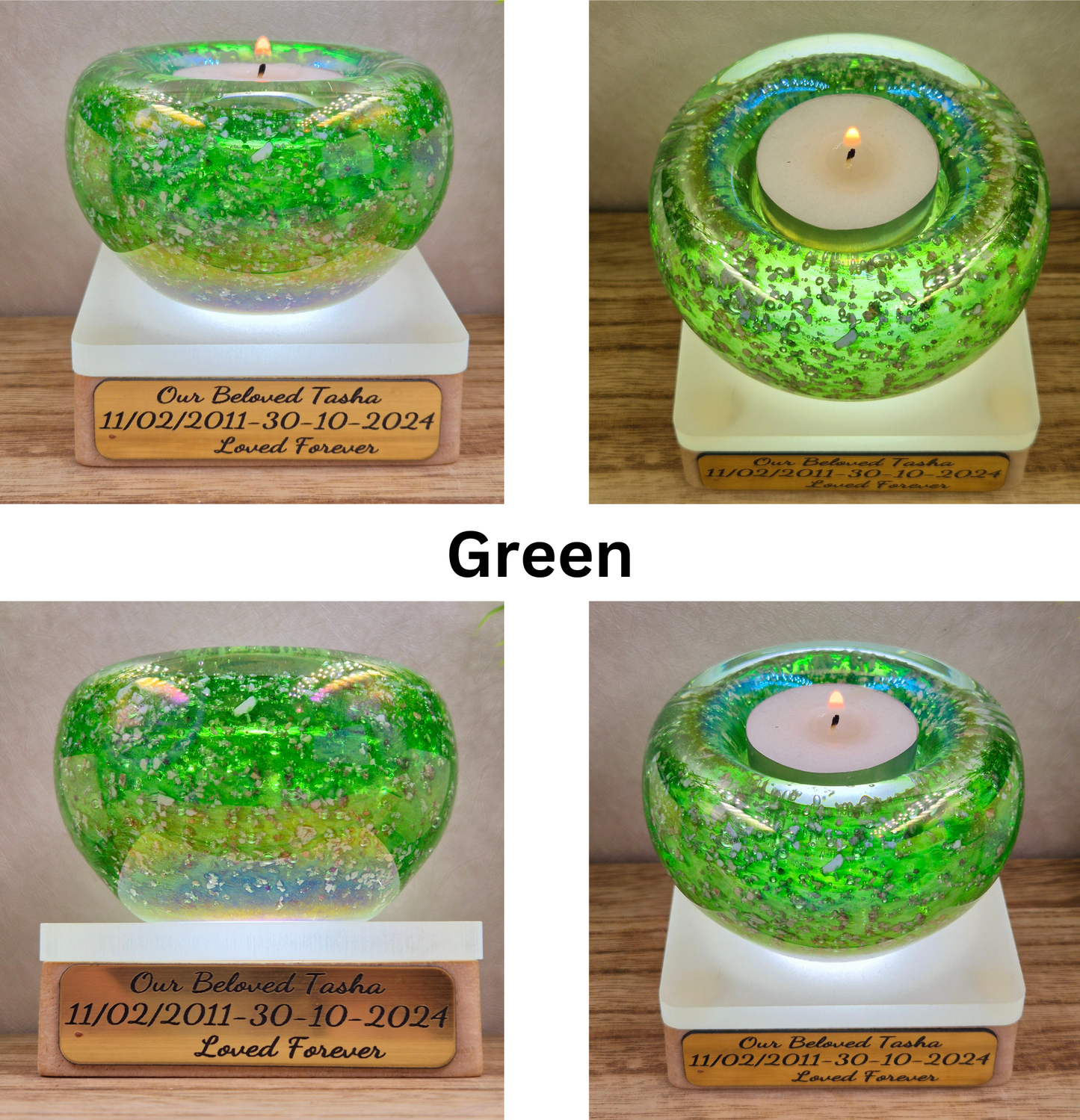 Ashes in glass tealight
