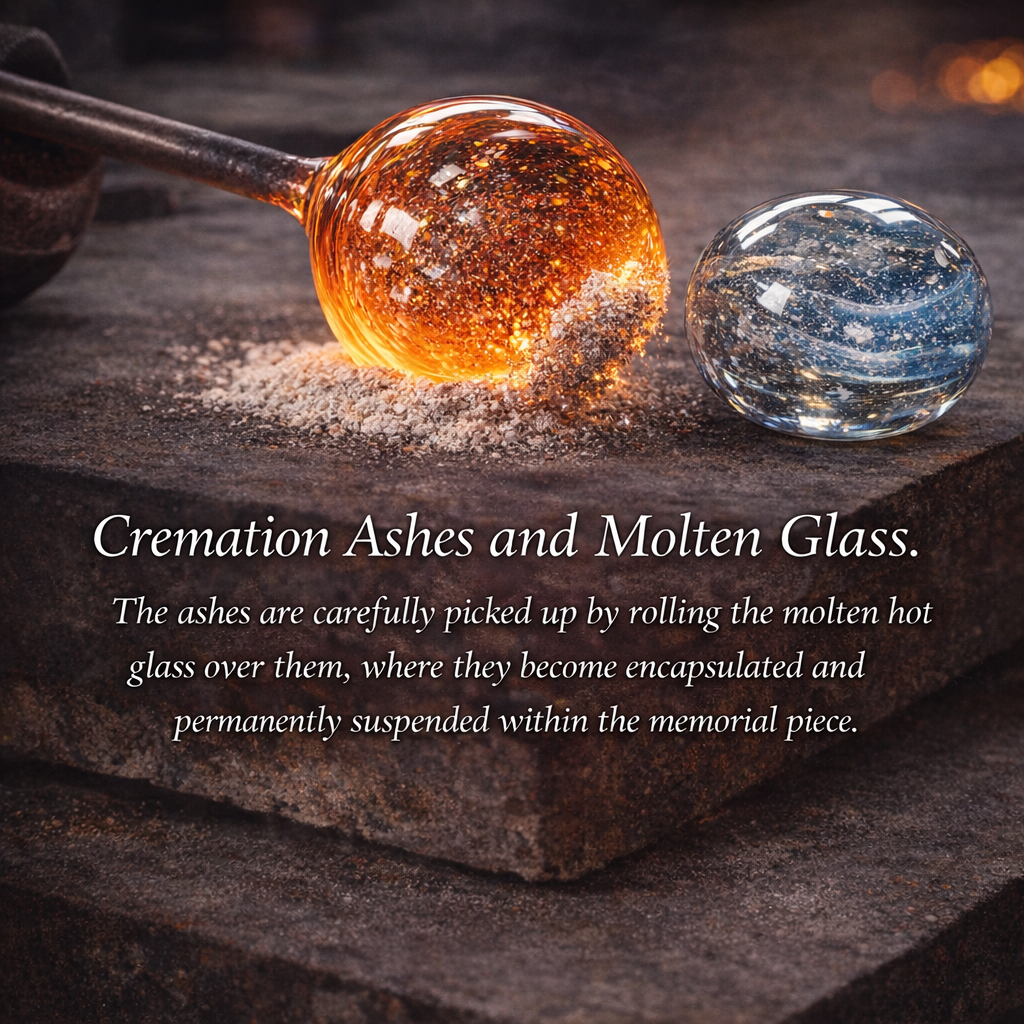 Memorial ashes in glass cat