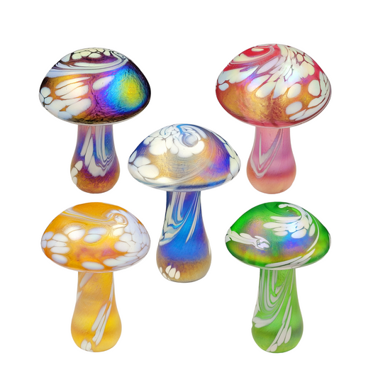 Handmade glass mushroom Decor Paperweight Toadstool Ornament display Glassware Gift