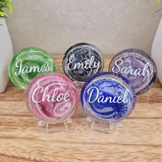 Ashes in glass pocket pebble (optional engraving)