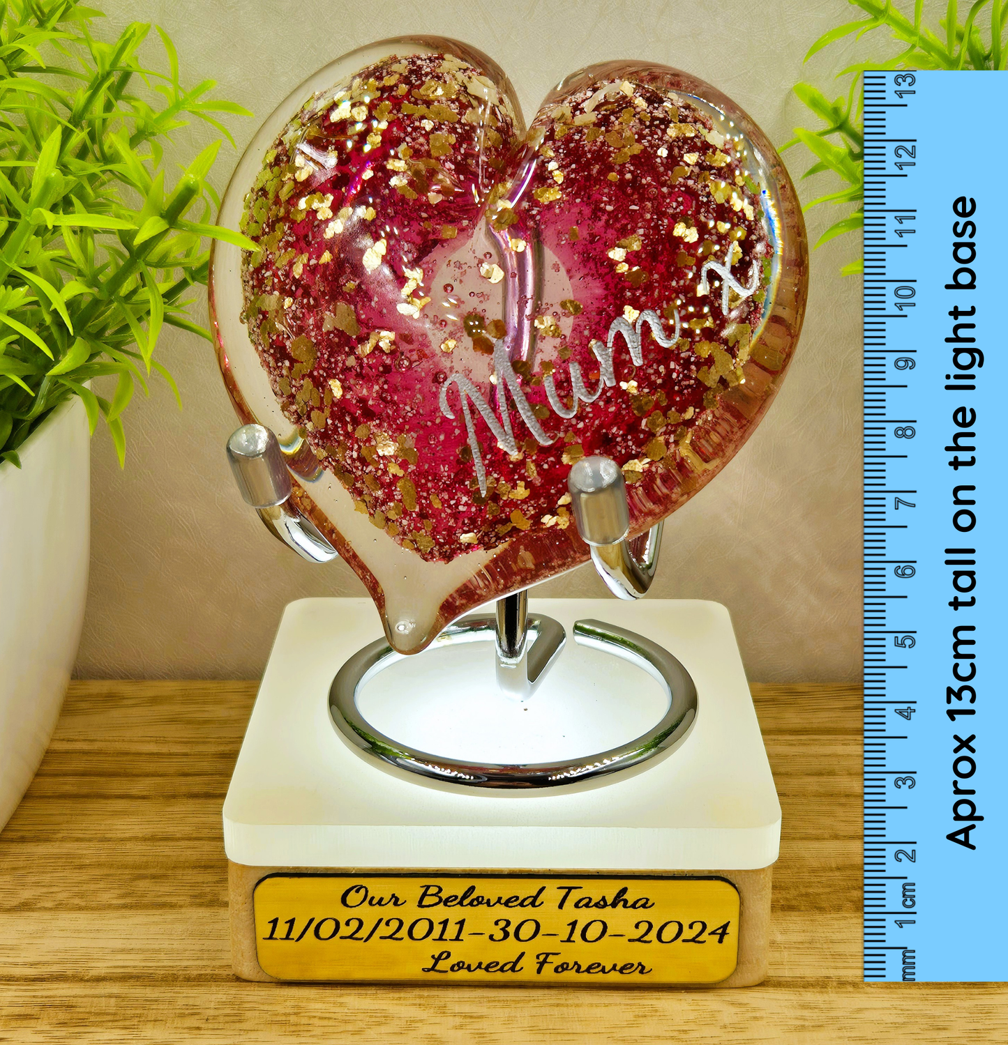 Ashes in Glass Heart Keepsake (optional engraving)