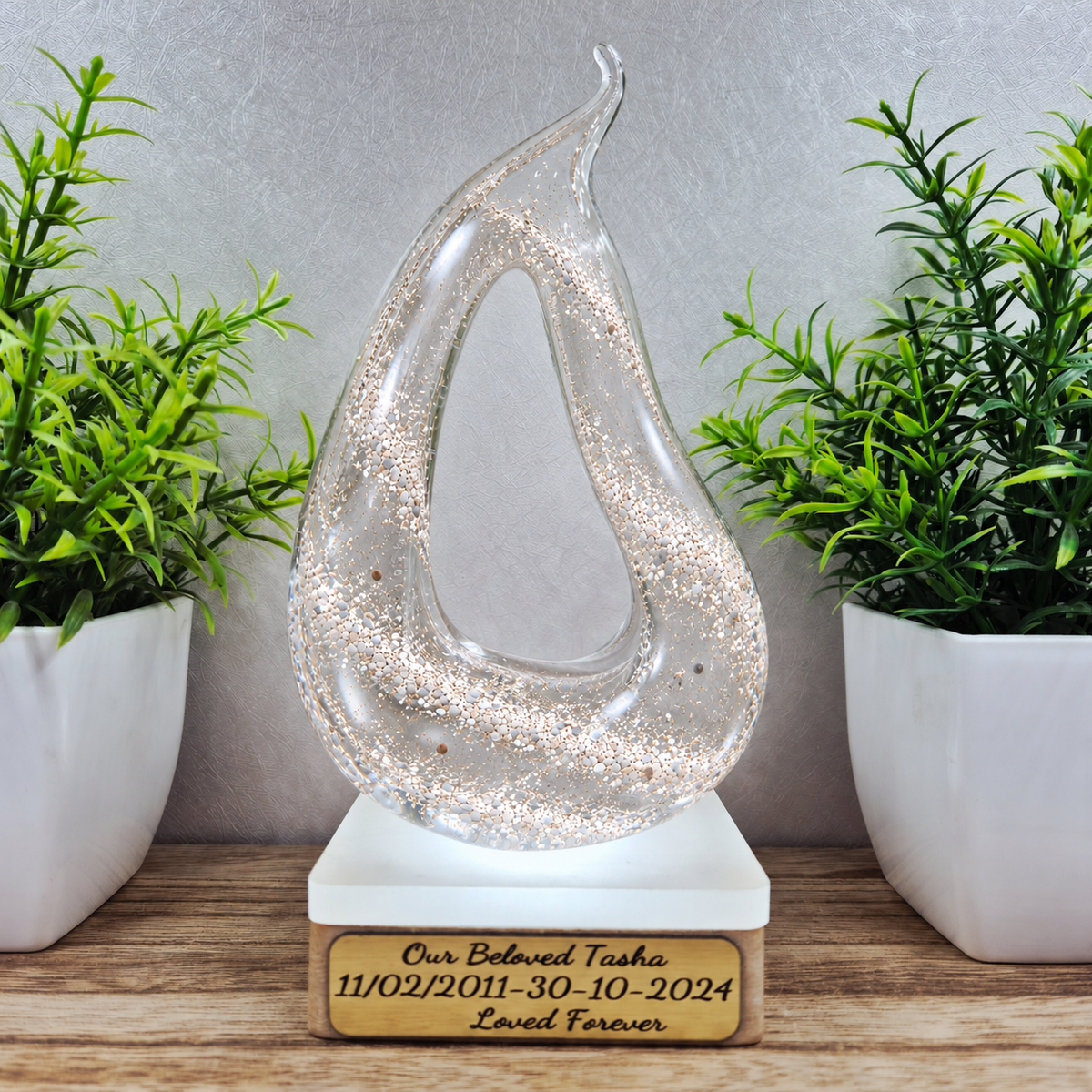 Ashes in Clear Glass Memorial Collection