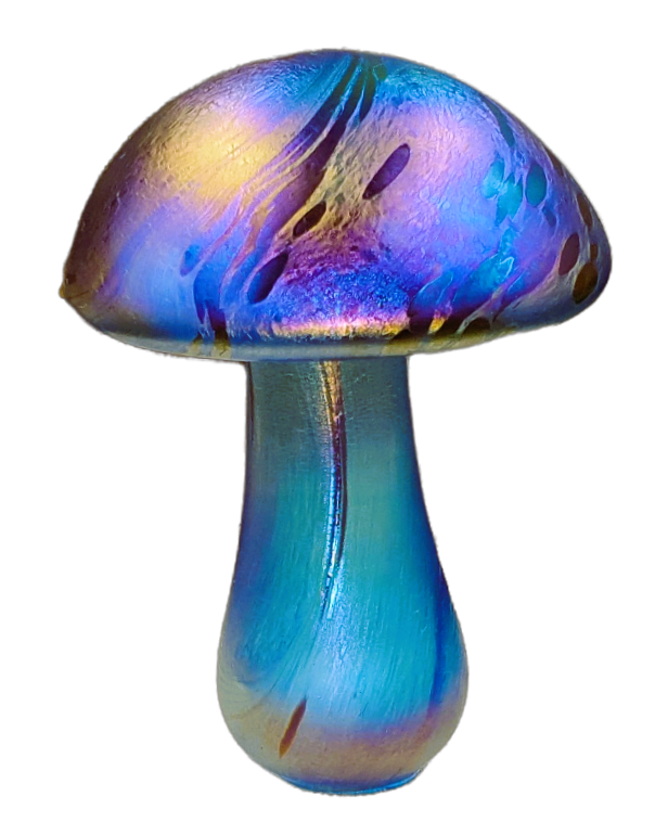 Iridescent mushroom paperweight