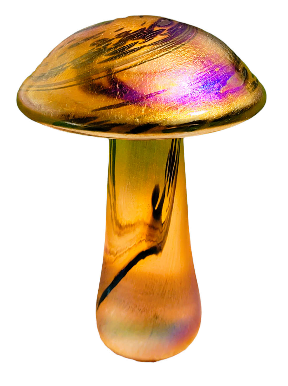 Iridescent mushroom paperweight