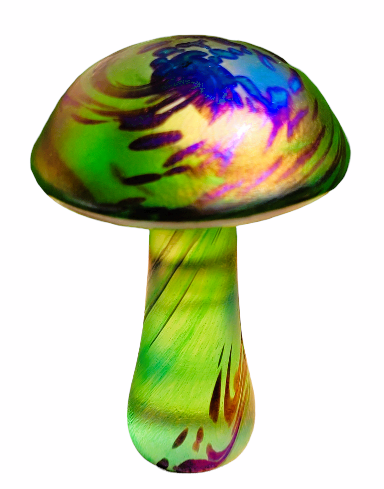 Iridescent mushroom paperweight