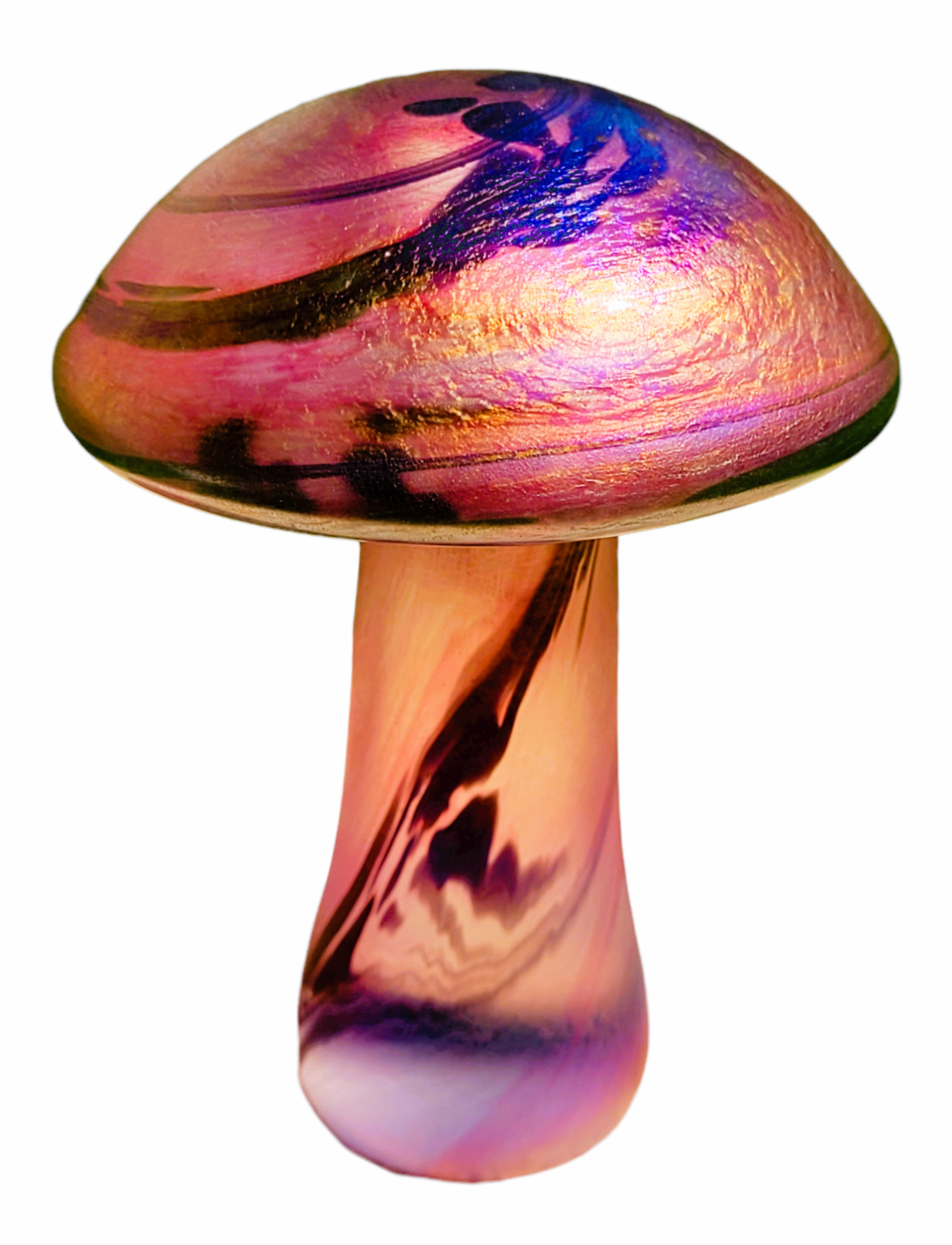 Iridescent mushroom paperweight