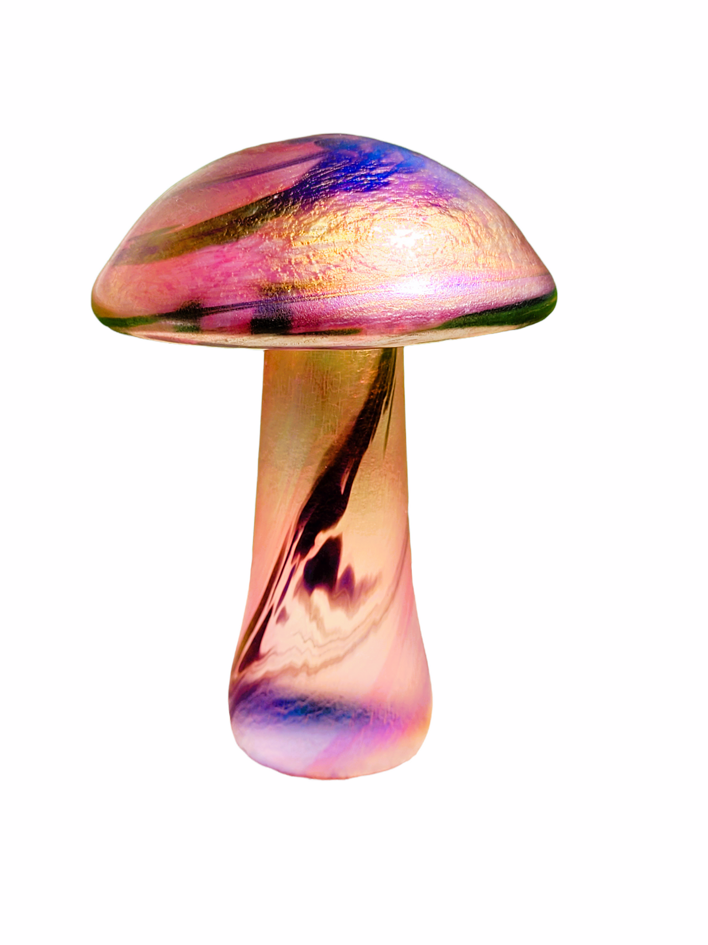 Iridescent mushroom paperweight