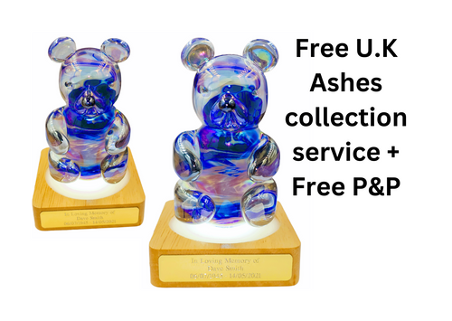 cremation ashes glass teddy