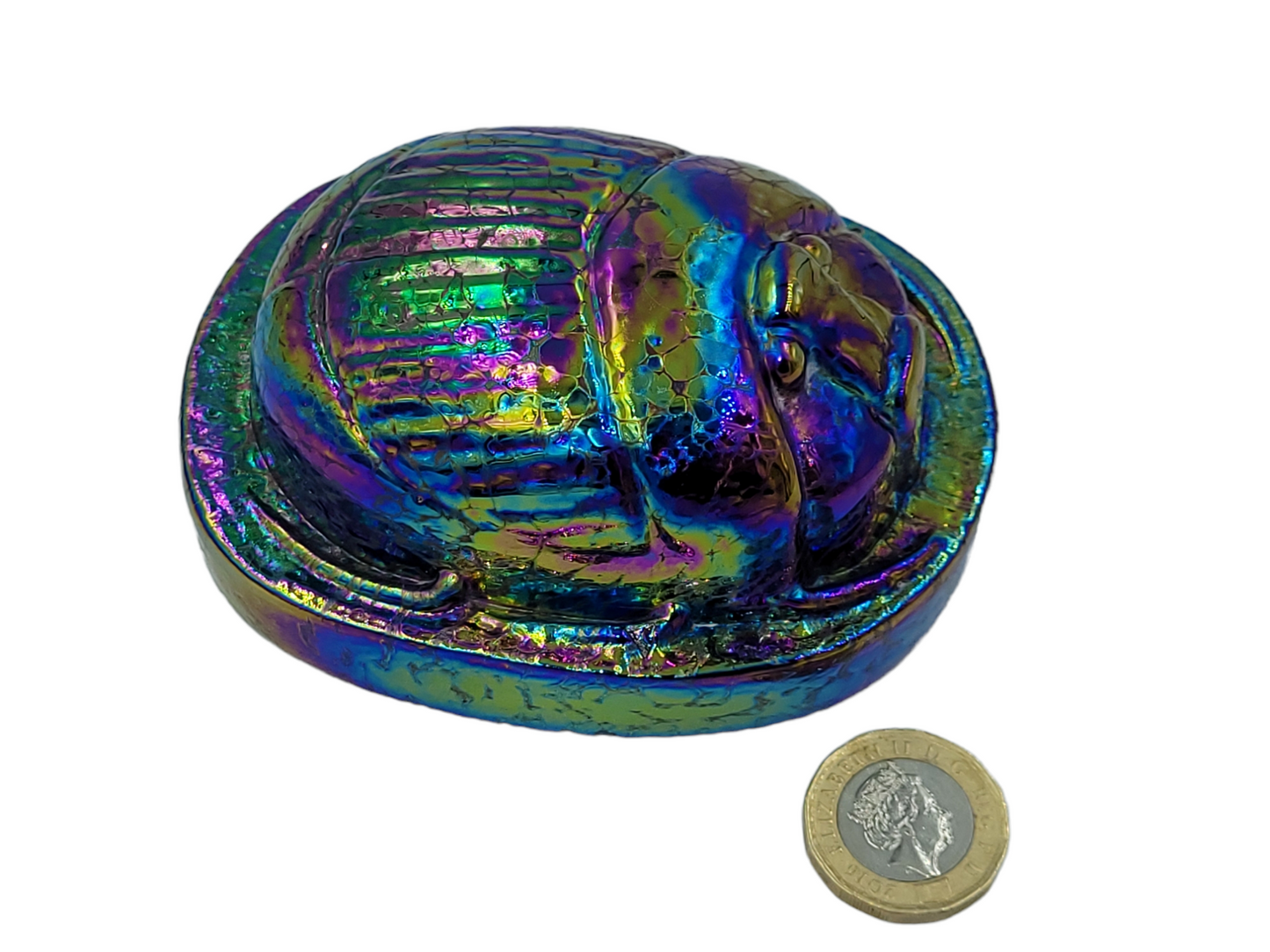 Iridescent beetle paperweight