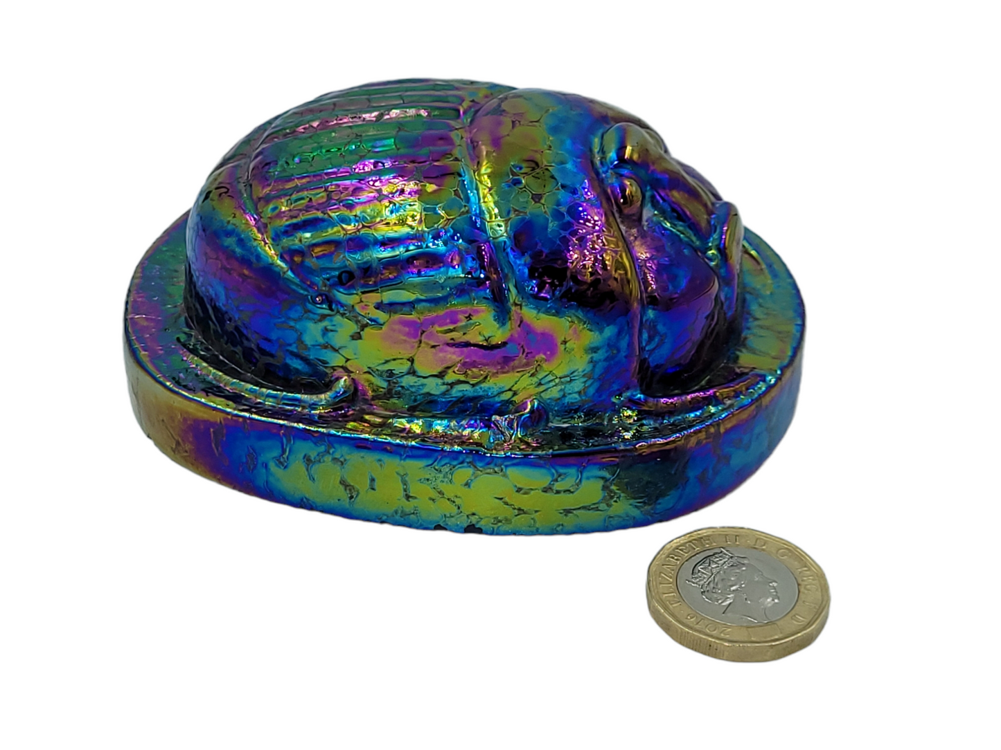 Iridescent beetle paperweight