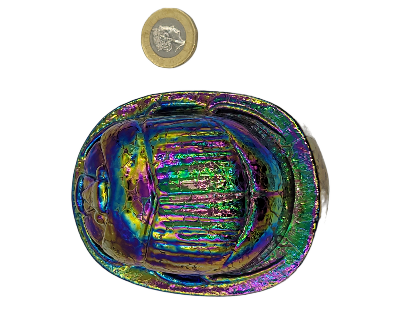 Iridescent beetle paperweight