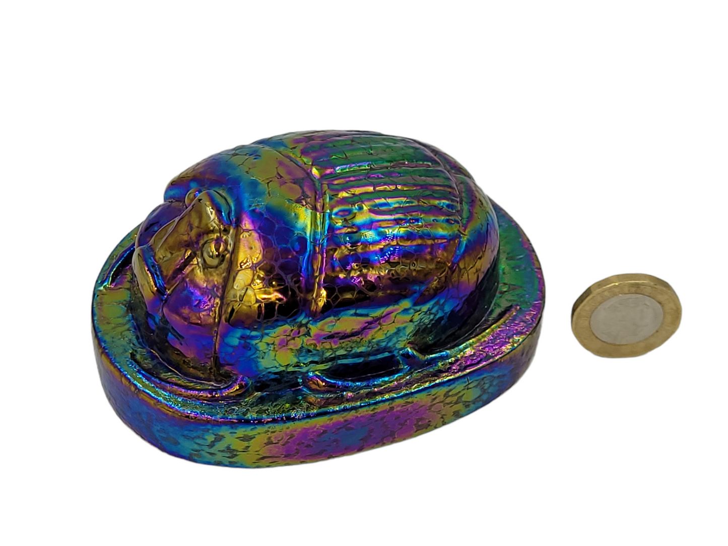 Iridescent beetle paperweight